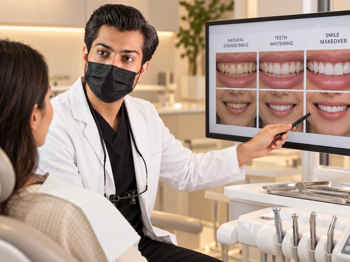 Patient candidate evaluation for Laser Teeth Whitening in Karachi